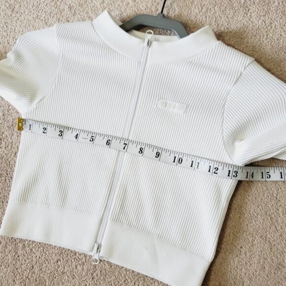 Sommer Ray White Cropped Compression Zip Workout Gym Jacket M - Picture 6 of 8